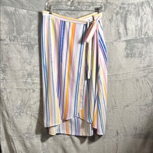 NWT Wrap skirt Nordstrom summer colors ‎ Midi Wrap Skirt lightweight size m